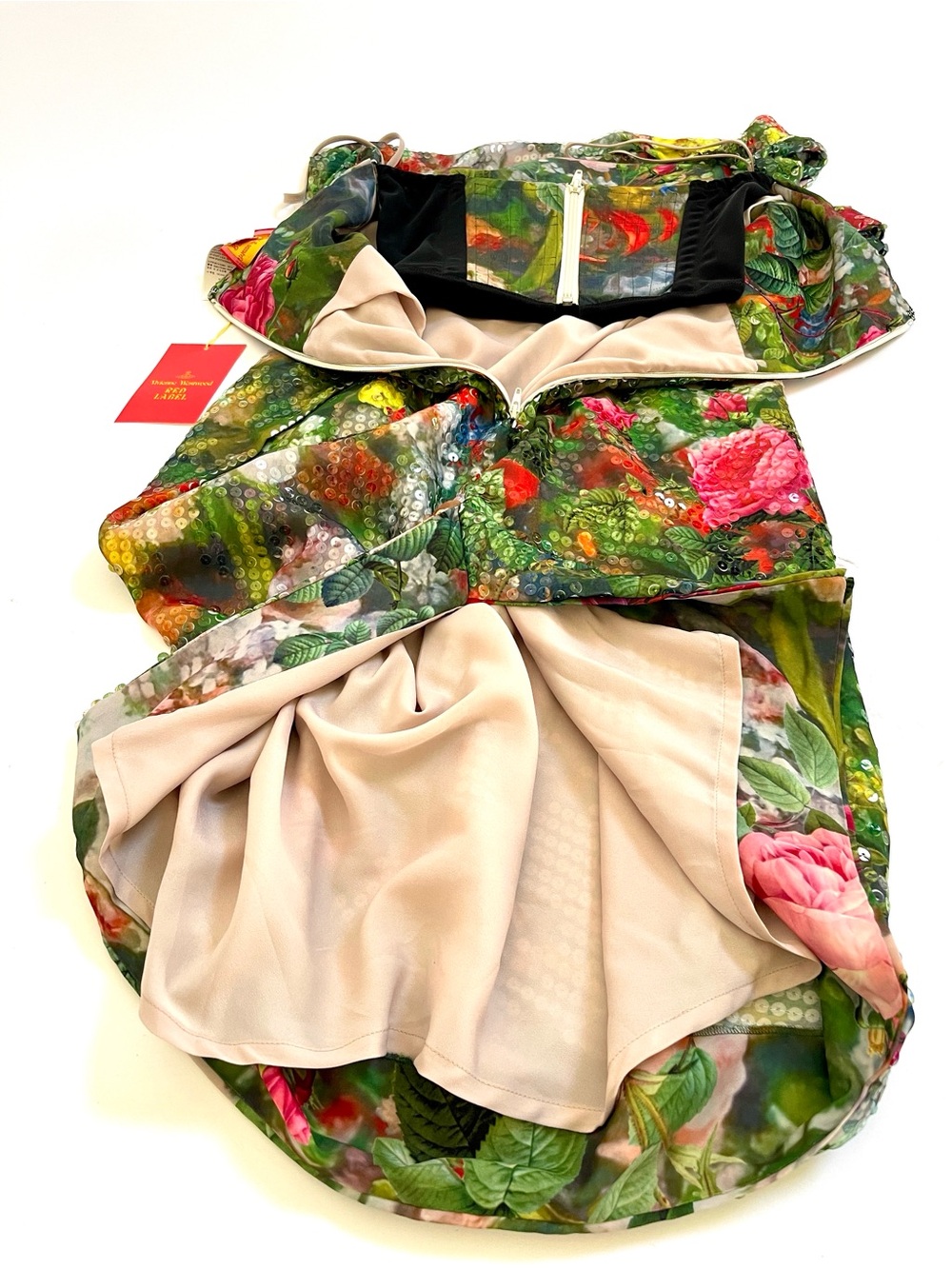 Vivienne Westwood SS14 CORSET DRESS flowers sequined Corset Dress NWT US4 - Picture 12 of 17